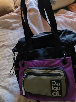 Bolso Desigual Negro y Morado