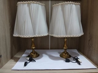 Pareja Lamparas Mesa Bronce Vintage  640513971