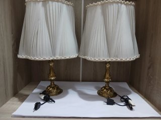Pareja Lamparas Mesa Bronce Vintage  640513971