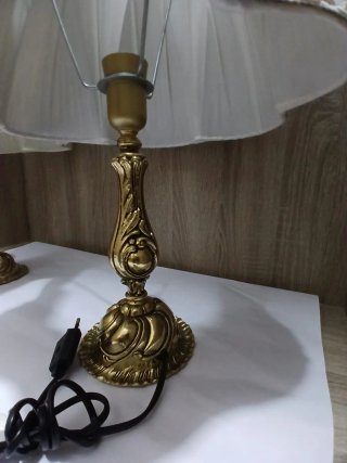 Pareja Lamparas Mesa Bronce Vintage  640513971