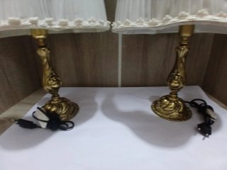 Pareja Lamparas Mesa Bronce Vintage  640513971