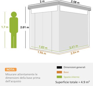 Caseta De Jardín 4.9M² en Acero Galvanizado Con Orificios De Drenaje Y Ventanas Transparentes De Acrílico, Cobertizo Para Herramientas Con Techo, Puerta Bloqueable Con Llaves Y Guantes, Gris Oscuro