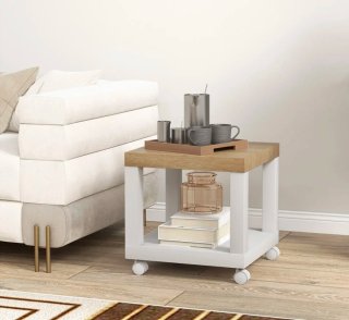 Mesa auxiliar con ruedas y estante