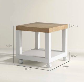 Mesa auxiliar con ruedas y estante