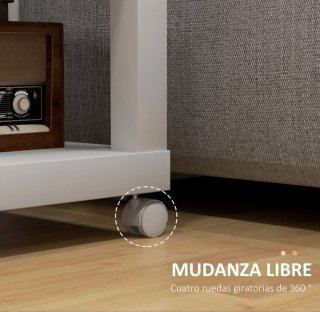 Mesa auxiliar con ruedas y estante
