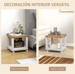 Mesa auxiliar con ruedas y estante