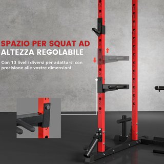 Torre di Potenza, Stazione Fitness con Cavi, Supporto per Barra, Dischi e Barra per Trazioni e Sollevamenti, Palestra Multifunzionale in Acciaio, per Casa, 191X153X205 Cm