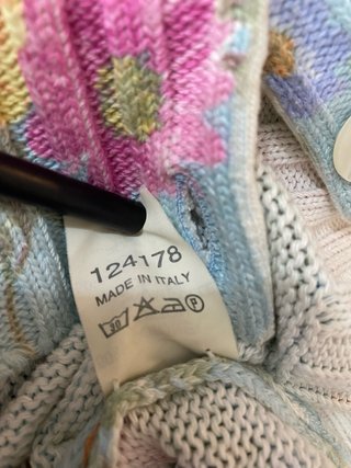 Cardigan donna turchese con fantasia a fiori
