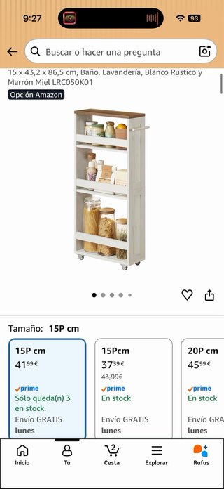NUEVO!Mueble estrecho 15cms con ruedas