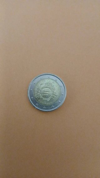 2 euro commemorativo Italia 2012 10 anni di euro