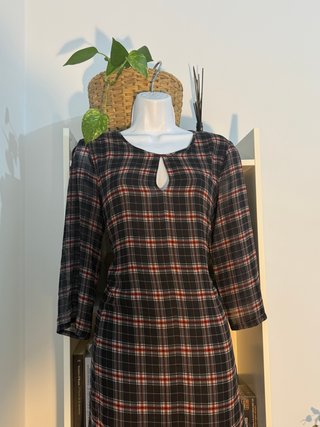 Precioso vestido estampado tartán - Mango talla M