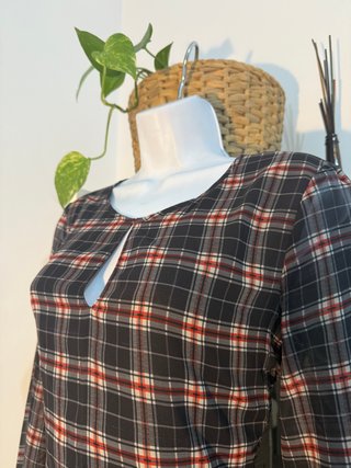 Precioso vestido estampado tartán - Mango talla M