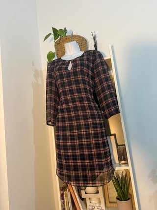 Precioso vestido estampado tartán - Mango talla M
