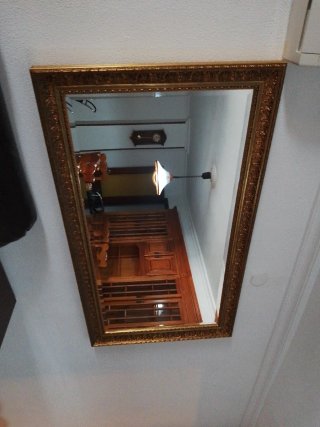 Espejo grande madera y dorado