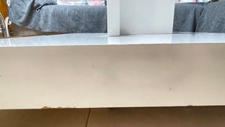Mesa de centro moderna cristal y blanca