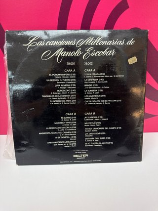 Vinilo Manolo Escobar Las Canciones Millonarias