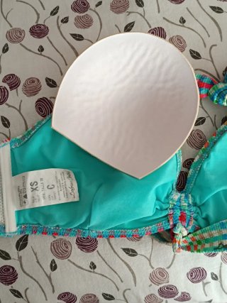 Top Bikini Cuadros Multicolor