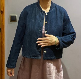 Chaqueta Zara tejana forrada azul
