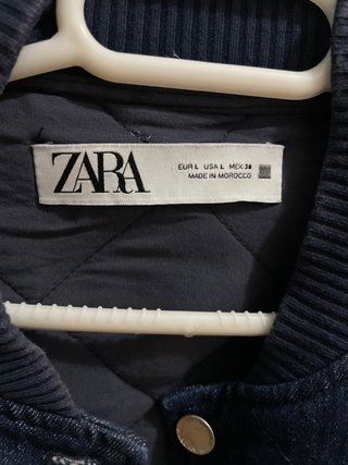 Chaqueta Zara tejana forrada azul