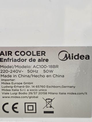 Climatizador Evaporativo Midea 6000 Series (Sin Uso)