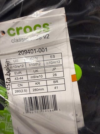 Crocs Classic Slide V2 Negro Talla 43
