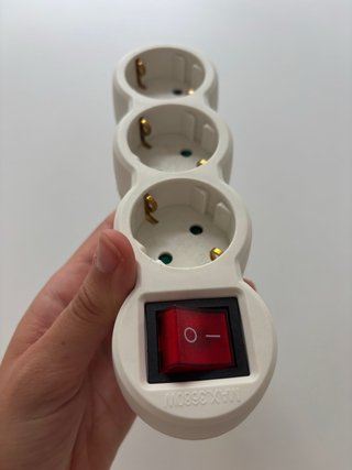 Regleta 3 enchufes con interruptor