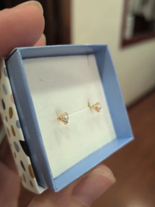 Pendientes Oro 18k Triángulo Perla