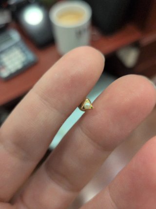Pendientes Oro 18k Triángulo Perla