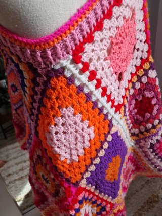 Poncho Crochet Multicolor Hecho a Mano