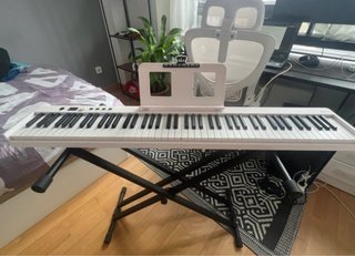 Piano Vevor 88 Teclas Blanco Plegable