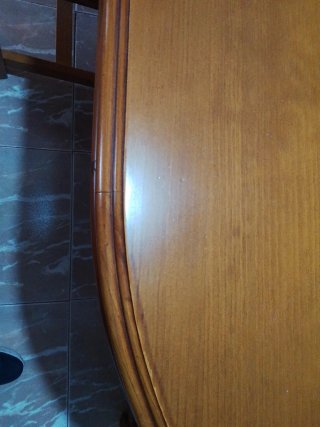 Mesa extensible y 6 sillas comedor madera