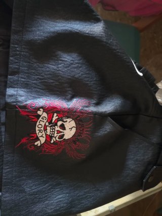 Falda Ed Hardy Negra con Calavera Piel vegana