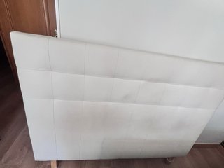 Cabecero tapizado blanco polipiel