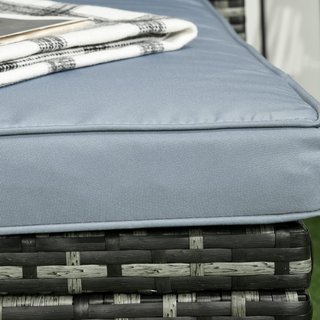 Conjunto De Jardín Con Sofá De 2 Plazas, Chaise Longue Y Mesa, Conjunto De Jardín De Rattan PE Y Vidrio Con Cojines, Gris