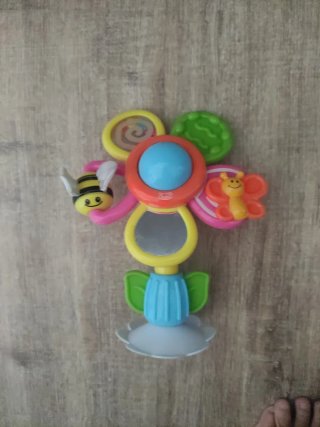 Juguete bebé flor con espejo y sonajero