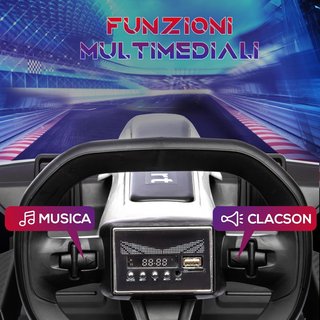 Go Kart Eléctrico para Niños de 6-12 Años 24V 6-12Km/H Con Asiento Regulable, 2 Motores, Drift Go-Kart Con Claxon, Luces Y Música, Blanco