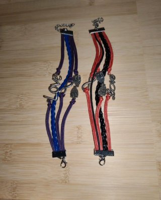 2 Pulseras Ajustables Love, Búho e infinito