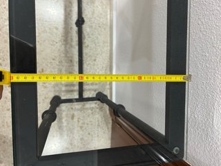 Consola Hierro Forjado Cristal Negra Hecha a mano
