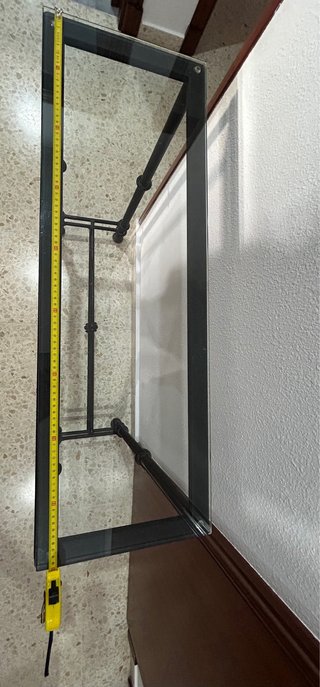 Consola Hierro Forjado Cristal Negra Hecha a mano