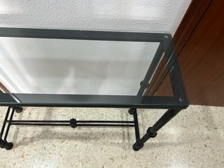 Consola Hierro Forjado Cristal Negra Hecha a mano