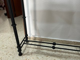 Consola Hierro Forjado Cristal Negra Hecha a mano