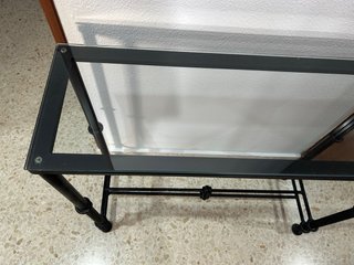 Consola Hierro Forjado Cristal Negra Hecha a mano