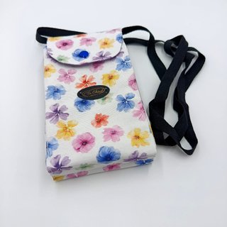 Bolso Portamóvil Flores Acuarela Lila Artesanal