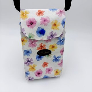 Bolso Portamóvil Flores Acuarela Lila Artesanal