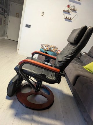 Sillón masaje y calor cuero