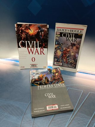 cómic, Civil War 01 AL 7 + Primera Linea. Completa. (2007) más extras (PERIÓDICO)