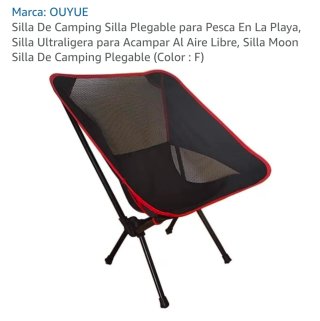 Silla Plegable Camping OUYUE Negra/Roja