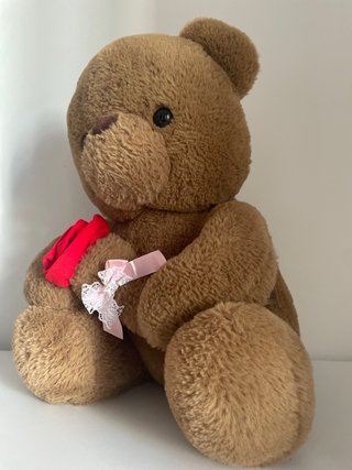 Osito de peluche romántico con rosa