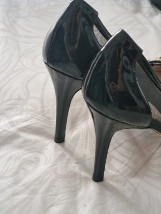 Zapatos de tacón Lodi charol y rejilla negros