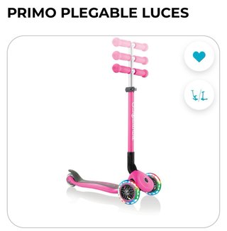 Patinete Globber Primo Luces Plegable Rosa